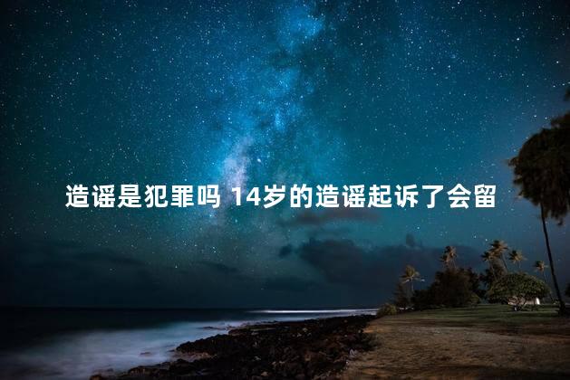 造谣是犯罪吗 14岁的造谣起诉了会留案底吗